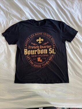 Bourbon St. French Quarter Graphic Tee - Black - Large